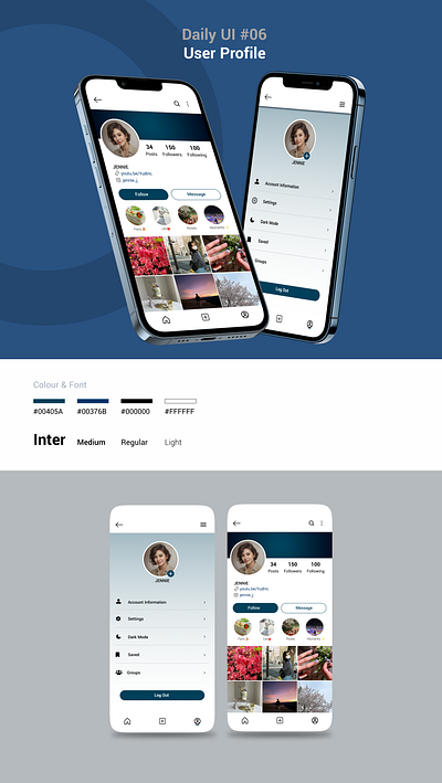 Daily UI #06 - User Profile app daily ui challenge figma typography ui ui design user profile