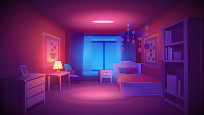 2D Bedroom Illustration 2d 2d bedroom illustration design digital graphic design illustration vector