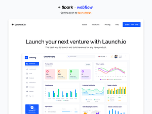 Startup Webflow landing page by David Silva for Spark.Design on Dribbble