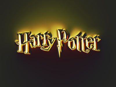 Harry Potter Neochromed 3d abstract art branding chrome chrometype colors design filter forge generative glow gold graphic design harry potter hp illustration logo neon
