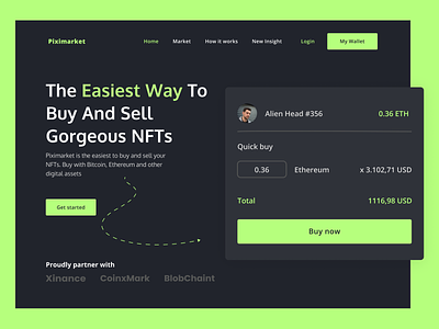 We created a seamless NFT Marketplace design marketplace nft technologies website