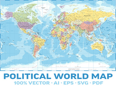 World Map Vector. Political Worldmap. map politic vector world world map worldmap