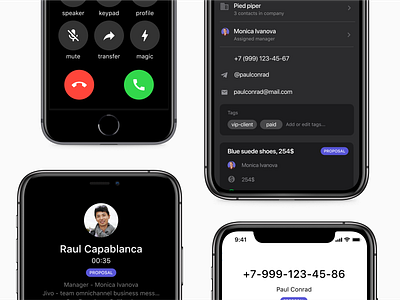 Call center CRM - Mobile app app call crm dialpad ios mobile product design profile ui ux