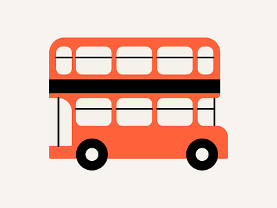 London Bus branding bus color cute design double decker fun icon icons illustration logo london red transportation ui vector