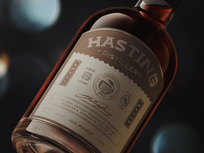 Hasting Distillery [Typeface Used: Caskier] branding distillery font label label design lettering liquor logo packaging typeface typography vintage whiskey