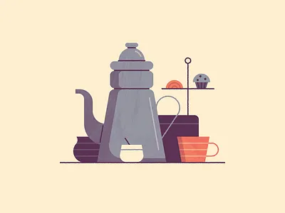 Coffee time cafe coffee cuppa food illustration kitchen pastry