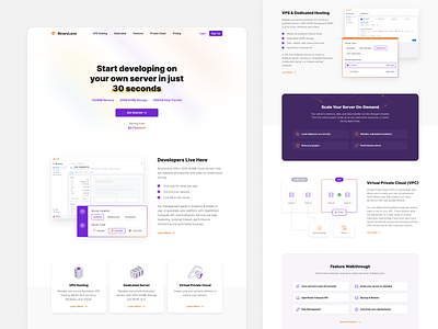 BinaryLane - Landing Page 🚀 cloud dashboard developers hosting icons illustration landing page servers ui ux vps web web design