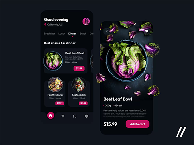 Healthy Food App animated animation app delivery design food food delivery food ordering foodtech graphic design healthy food interface mobile mobile ui mobile ux motion design motion graphics ui uiux ux
