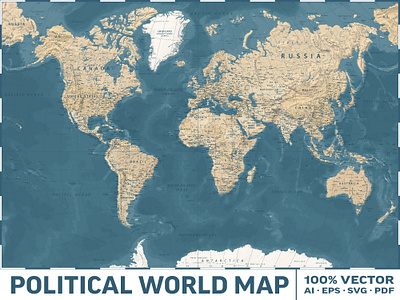 Wolrd Map Vector. Political Worldmap map relief vector world worldmap