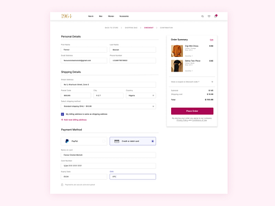 HNG8 | E-commerce Website Checkout Page checkout page design e commerce ecommerce website fashion website product design ui ui design ux ux design website