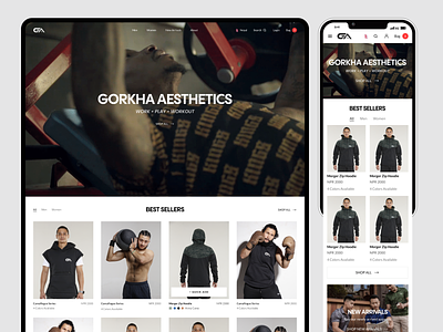 Gorkha Aesthetics - Web Design animation clothing ecommerce fitness lifestyle minimal ui web design yogesh