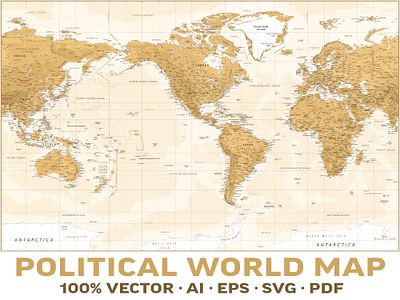 World Map Vector. America in Center