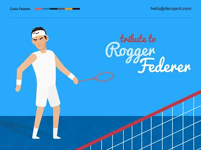 Tribute to Roger Federer by Decojent 2d after effects agency animation game illustration loop motion design motion graphics swiss switzerland tennis vector