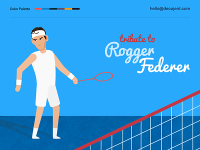 Tribute to Roger Federer by Decojent 2d after effects agency animation game illustration loop motion design motion graphics swiss switzerland tennis vector