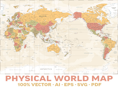 World Map Vector. Political Worldmap cartography map vector vintage world worldmap