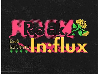 Rock In Flux Logo Type artwork branding design graphic design illustration logo merch