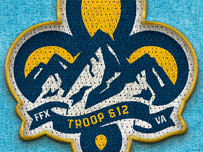 Boyscout Troop Concept boy schouts branding design fleur de lis icon illustration logo mountains patch troop