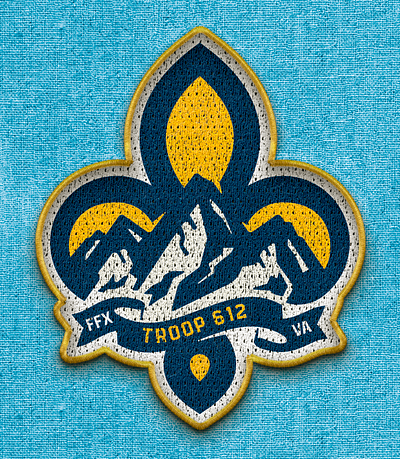 Boyscout Troop Concept boy schouts branding design fleur de lis icon illustration logo mountains patch troop