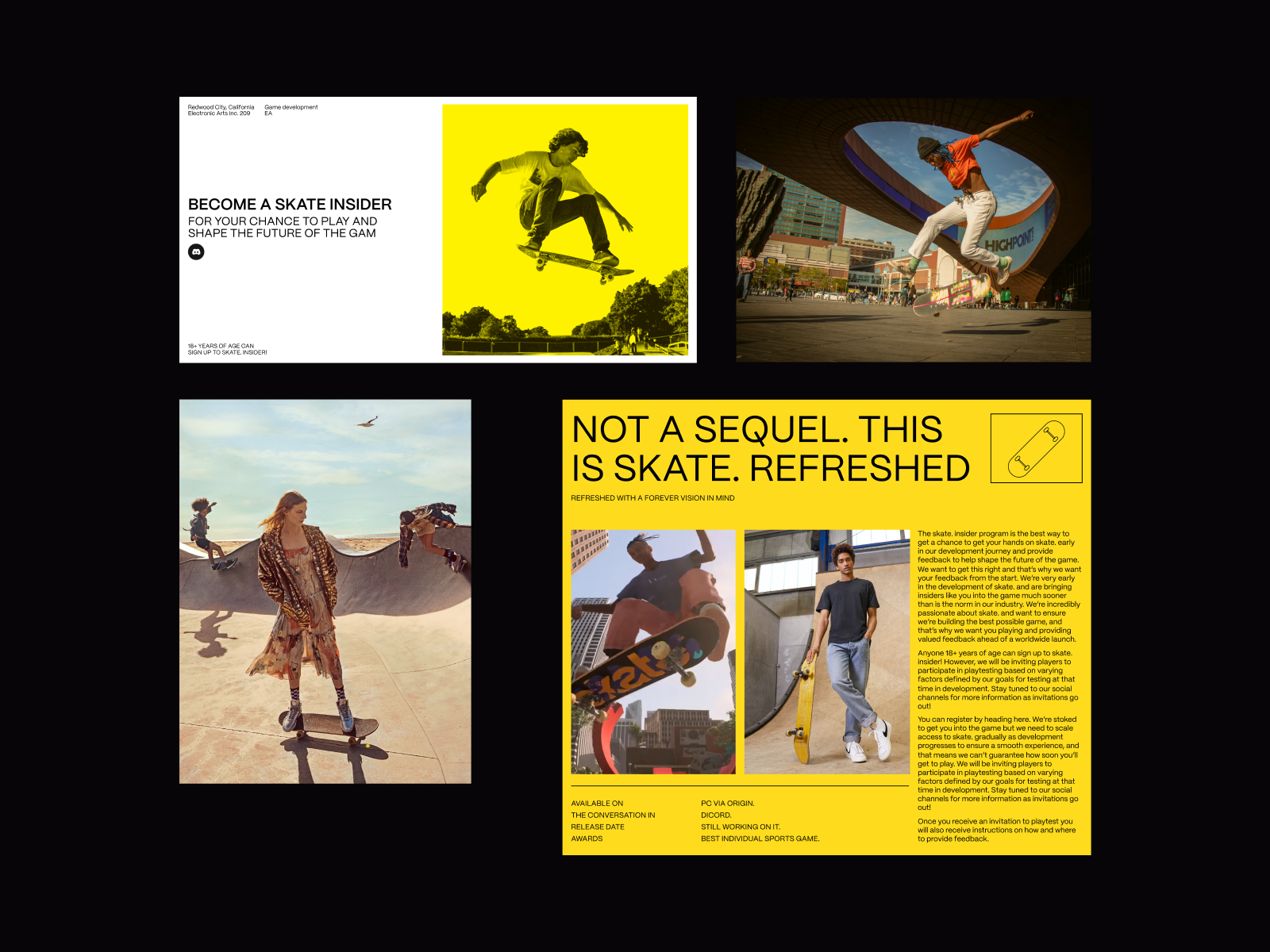 Skate. Game Editorial Website art direction design game landing page layout minimal modern product design skate typography ui ui design visual design visuals web design website