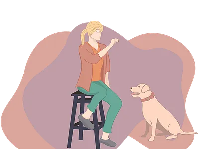 Girl with dog. Illustration brand design brand mascot branding design graphic design illustration