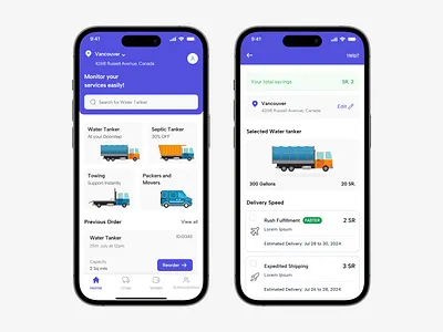 Truck booking app app design app ui blue booking app eligent design figma figma design home screen light mobile app modern modern app truck ui ui design uiux uiux design