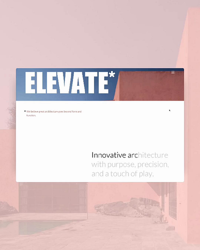 Elevate Architects - Website run-through animation architecture branding design graphic design logo ui web design