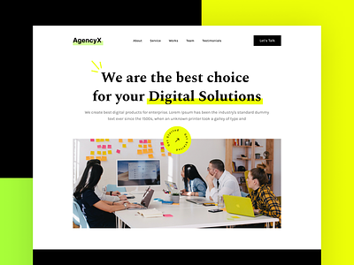 AgencyX Landing page agency ui agency website agency website design clean landing page creative ui design agency design trend 2023 landing page ui uiux ux ux design web ui web ux website