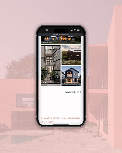 Elevate Architects - Mobile run-through architecture branding design graphic design logo ui web design