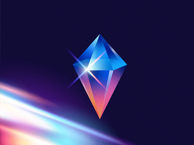 Origin Stone 3d animation brand branding color diamond gem glow grain illustration jewel light logo reflect refract retro space stone texture ui