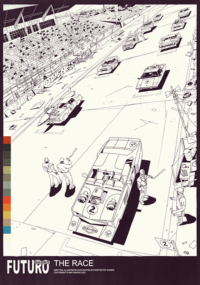 FUTURO DARKO: The Race/Splashpage comic future futurodarko illustration race