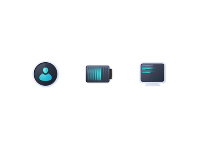 System icons set - Random battery black design figma gradient icondesign iconography icons loading monitor os pack power profile realism set skeuomorphism ui user vector