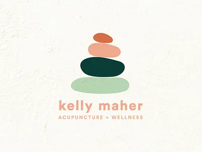 KM Acupuncture + Wellness | Logo + Branding acupuncture branding bright calm female health illustration lockup logo logo design meditation mentalhealth rocks sansserif smallbusiness stones therapy wellness womenowned yoga