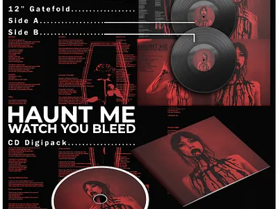 Mockup Layout & Poster branding for Haunt Me. album cover artcover artwork darkart darkwave design graphic design illustration logo merch