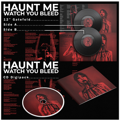 Mockup Layout & Poster branding for Haunt Me. album cover artcover artwork darkart darkwave design graphic design illustration logo merch