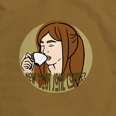 How 'bout some coffee? - 1 2d adobe illustrator art print artist branding coffee design digital digital art girl graphic design illustration lady logo photoshop vector illustration