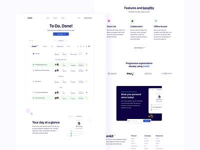 Zenkit To Do: Task Management Tool Web Design clean design home page landing page minimal productivity project management saas task management to do typography ui ux web web design website whitespace