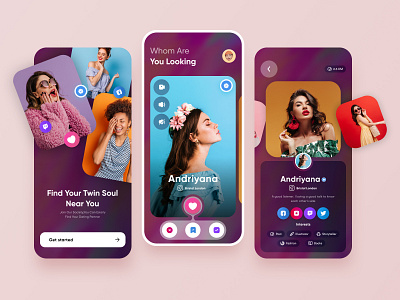 Mobile Design for Dating App adobe animation concept consept dating design figma graphicdesign mobile design mobileapp tinder ui uiux