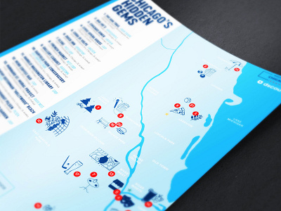Chicago's Hidden Gems dscout flyer graphic design illustration map print