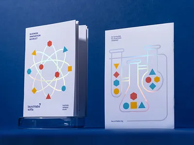 Business Innovation Booklet book branding bulgaria business chemistry cover design foil four plus geometry holographic icon illustration innovation ivaylo nedkov lab love print sofia