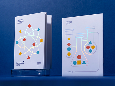 Business Innovation Booklet book branding bulgaria business chemistry cover design foil four plus geometry holographic icon illustration innovation ivaylo nedkov lab love print sofia