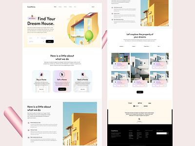 Real estate website design - SweetHome. design interior design landing page landing page design real estate real estate design real estate ui real estate website design ui ui design uiux web design