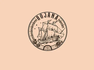 Vintage logo for Lounge bar adobe illustrator bar logo brand design compass graphic design illustration roses ship vector vintage logo