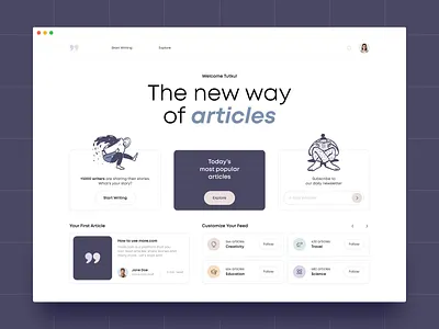 Articles - Website article blog dashboard design figma illustrations newsletter read reading ui ux web web app website