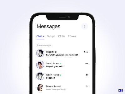 Messenger App Design branding clean colors design dribbble dribbble best shot message app messaging mobile mobile app product social app typography ui uidesign uiux uiux design ux uxdesign