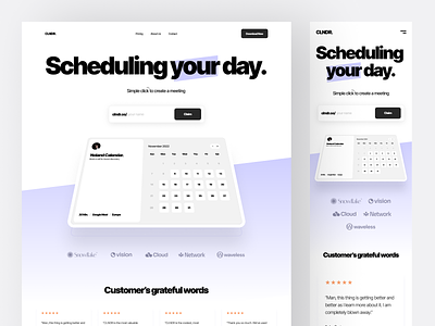 Calendar Booking - Landing Page 3d app appointment booking calendar clean day design gradient landing page light meeting minimal modern npw purple schedule ui ux website