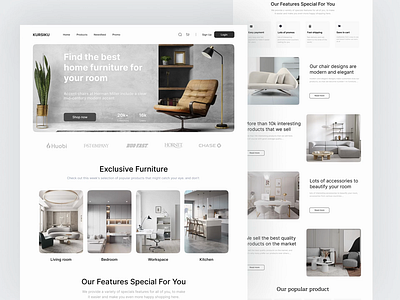 Landing page - Kursiku Marketplace animation arm chair chair chair website chairs design furnish furniture landingpage marketplace store ui ux web design web market web store website website marketplace website ui