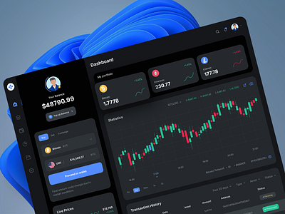 Crypto Dashboard apps design bitcoin crypto currency crypto dashboard crypto wallet crypto web app crypto world cryptocurrency dashboard finance dashboard fintech dashboard minimal nft dashboard product design ui uiux ux