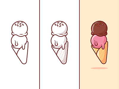 #CatalystTutorial Ice Cream🍦 chocolate cone cute food ice ice cream icon illustration logo meal rainbow scoop sketch snack sprinkles step by step strawberry tutorial vanilla waffle