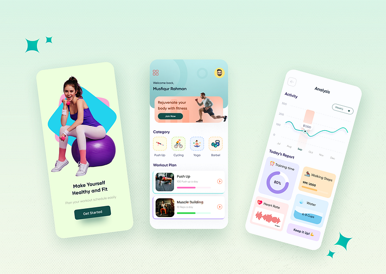 Fitness & Workout Mobile App Design by Musfiqur Rahman 🥇 on Dribbble