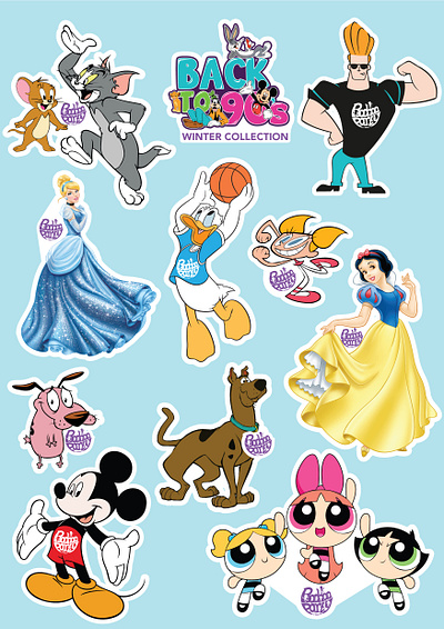 Sticker Design - BacahaaParty bachaaparty barbie cartoon creative creativity dog media photoshop powerpuff girl print scooby sheet social sticker strategy tom and jerry twitte